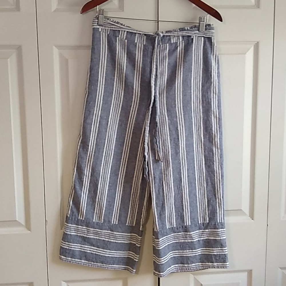 Pink Rose cotten linen wide leg pants size Lg